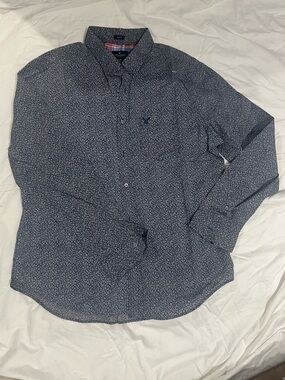 American Eagle Outfitters Men’s Navy Floral Button-Down Shirt